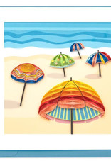Quilling Card Quilled Colorful Beach Umbrellas Greeting Card