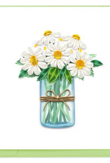 Quilling Card Quilled White Daisies in Jar Card