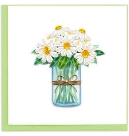 Quilling Card Quilled White Daisies in Jar Card