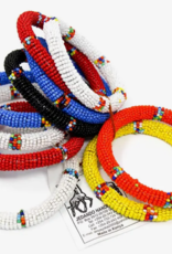 Global Crafts Maasai Bead Roll Bangles - Multicolour