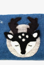 Global Crafts Felted Deer Zipper Pouch Global Crafts Felted Deer Zipper Pouch