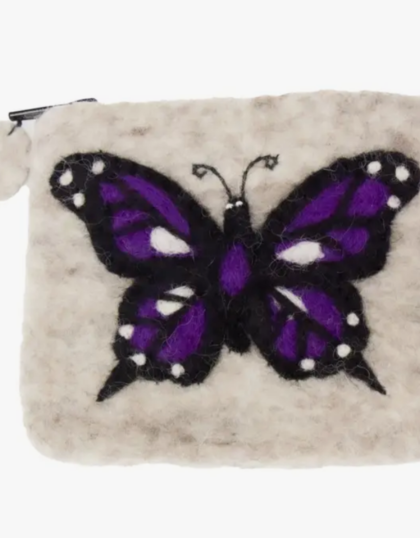 Global Crafts Felted Butterfly Zipper Pouch