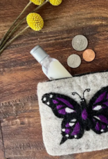 Global Crafts Felted Butterfly Zipper Pouch