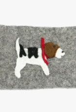 Global Crafts Felted Jack Russell Dog Zipper Pouch