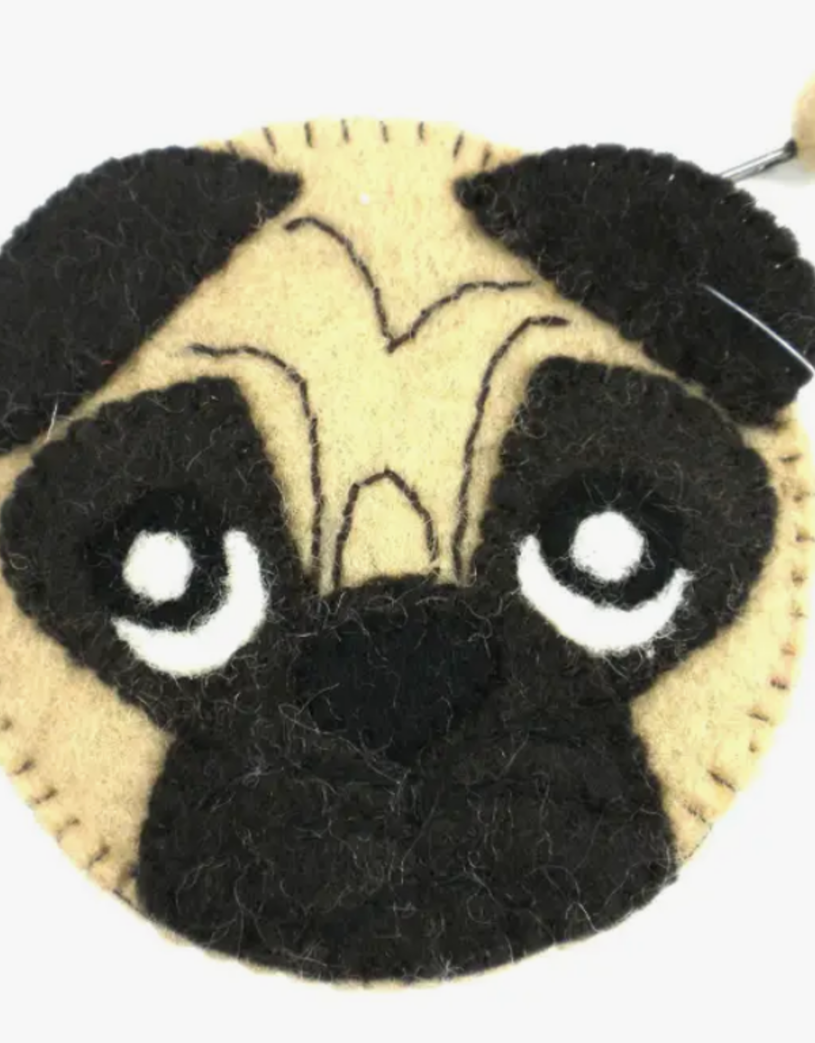 Global Crafts Felted Pug Puppy Zipper Pouch