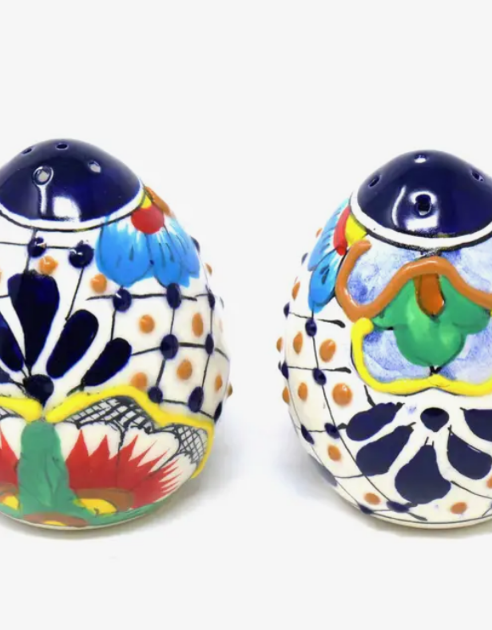 Global Crafts Encantada Salt and Pepper Shakers, Dots & Flowers