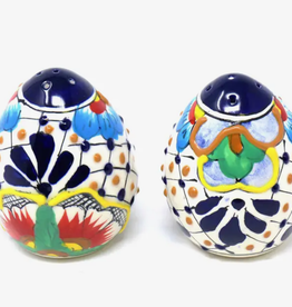 Global Crafts Encantada Salt and Pepper Shakers, Dots & Flowers