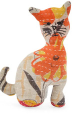 Ten Thousand Villages Kantha Stitch Stuffed Cat