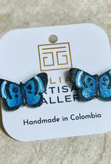 Tulia Artisans Blue Butterfly Earrings (Small)