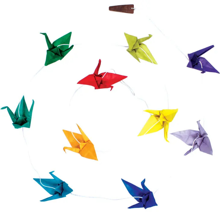 dZi Handmade Origami Cranes Garland Bunyaad
