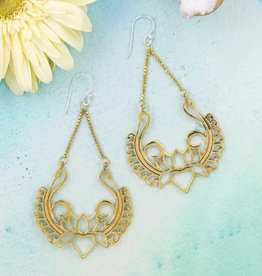 dZi Handmade Blooming Lotus Earrings