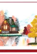 Quilling Card Quilled Cozy Autumn Cabin Greeting Card