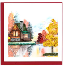 Quilling Card Quilled Cozy Autumn Cabin Greeting Card