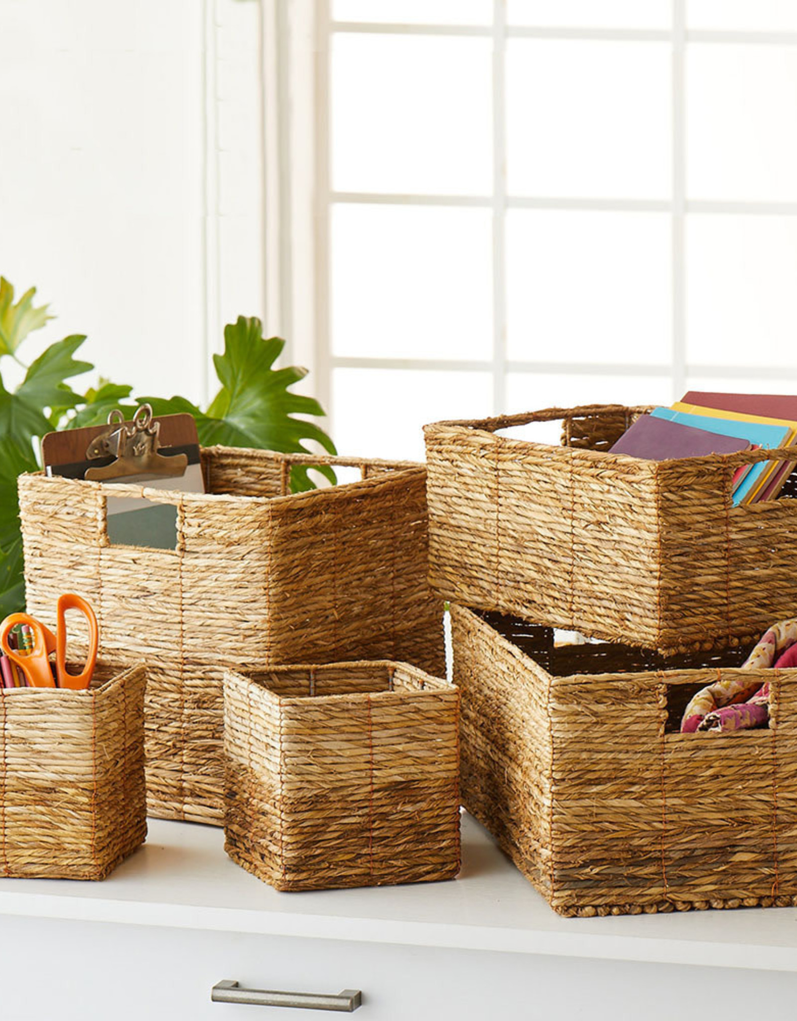 Serrv Badam Cube Basket -- 11" Square