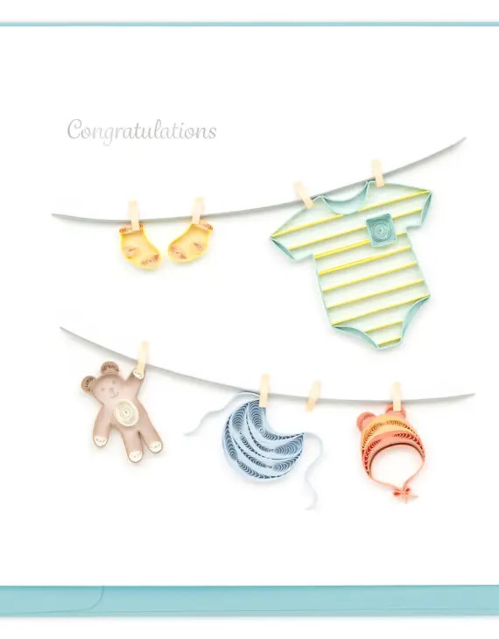 Quilling Card Quilled Baby Clothesline Card