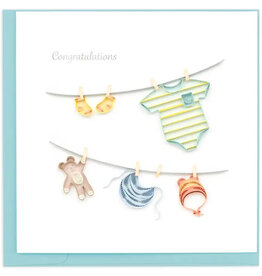 Quilling Card Quilled Baby Clothesline Card