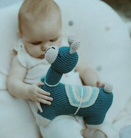 Pebble Blue Llama Rattle Plushie