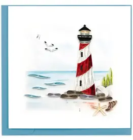 Quilling Card Quilled Red and White Lighthouse Greeting Card