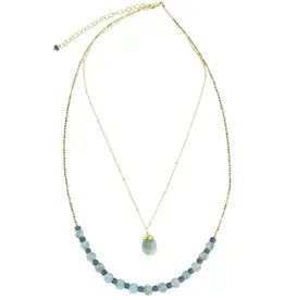 Ten Thousand Villages Layered Turquoise Disc Necklace