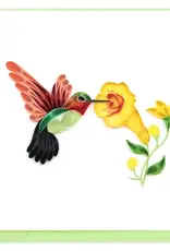 Quilling Card Quilled Hummingbird Yellow Flowers Card