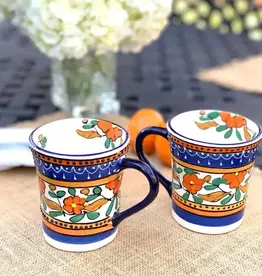 Global Crafts Orange Flower Mug