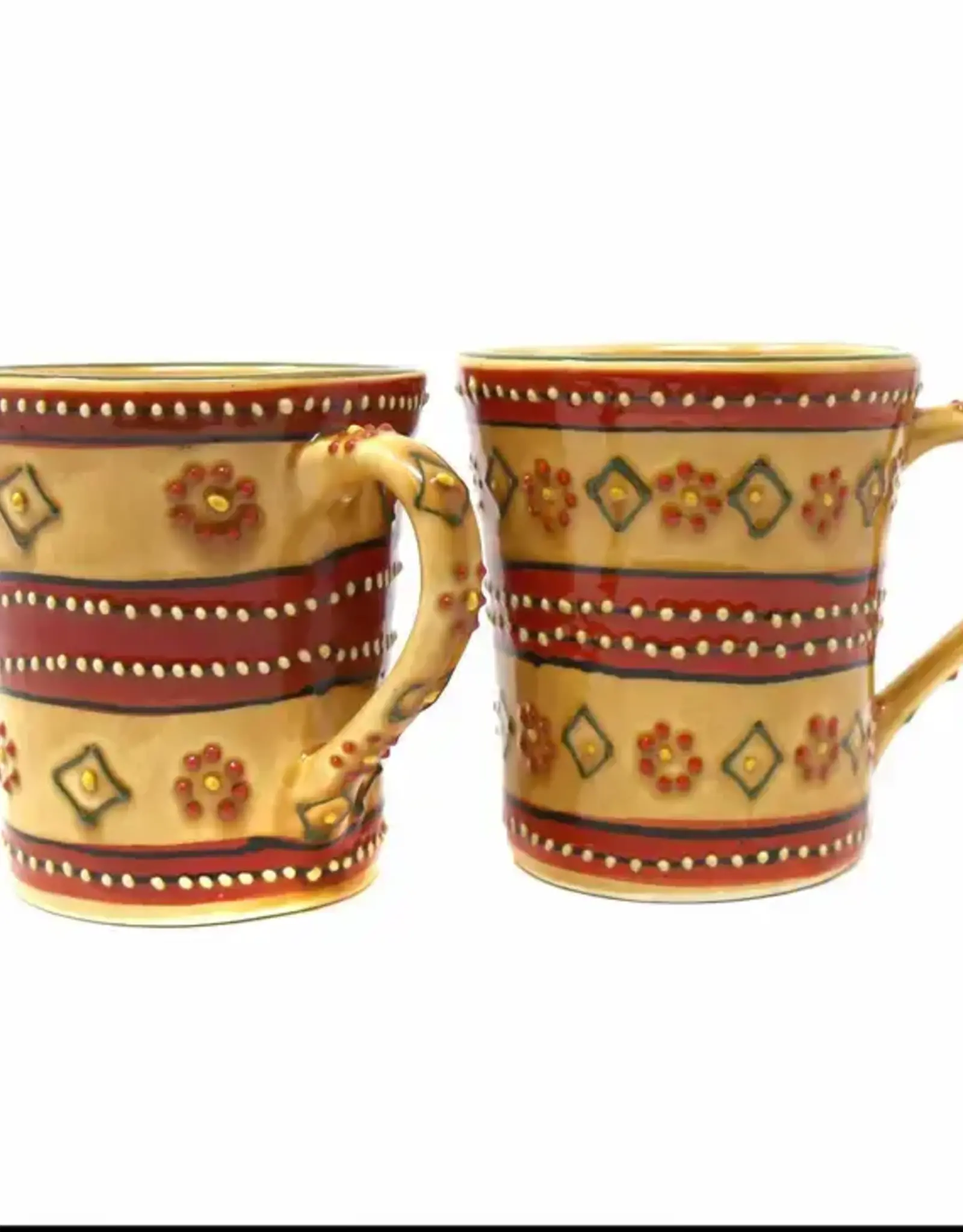 Global Crafts Red Flower Mug