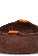 Dharma Dog Karma Cat Handle Pet Basket (Brown/Orange)