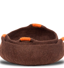 Dharma Dog Karma Cat Handle Pet Basket (Brown/Orange)