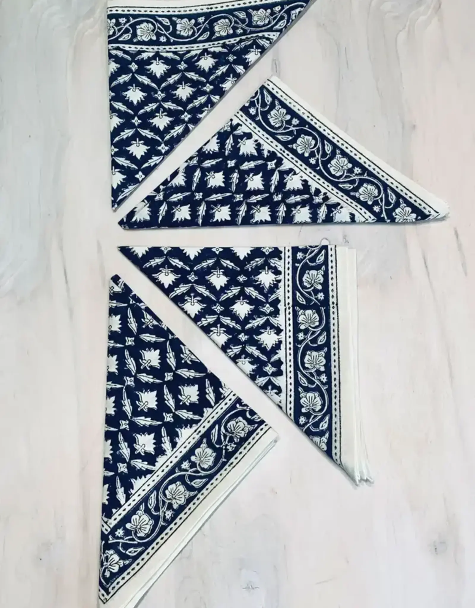 Sevya Handmade Navy Lotus Napkin