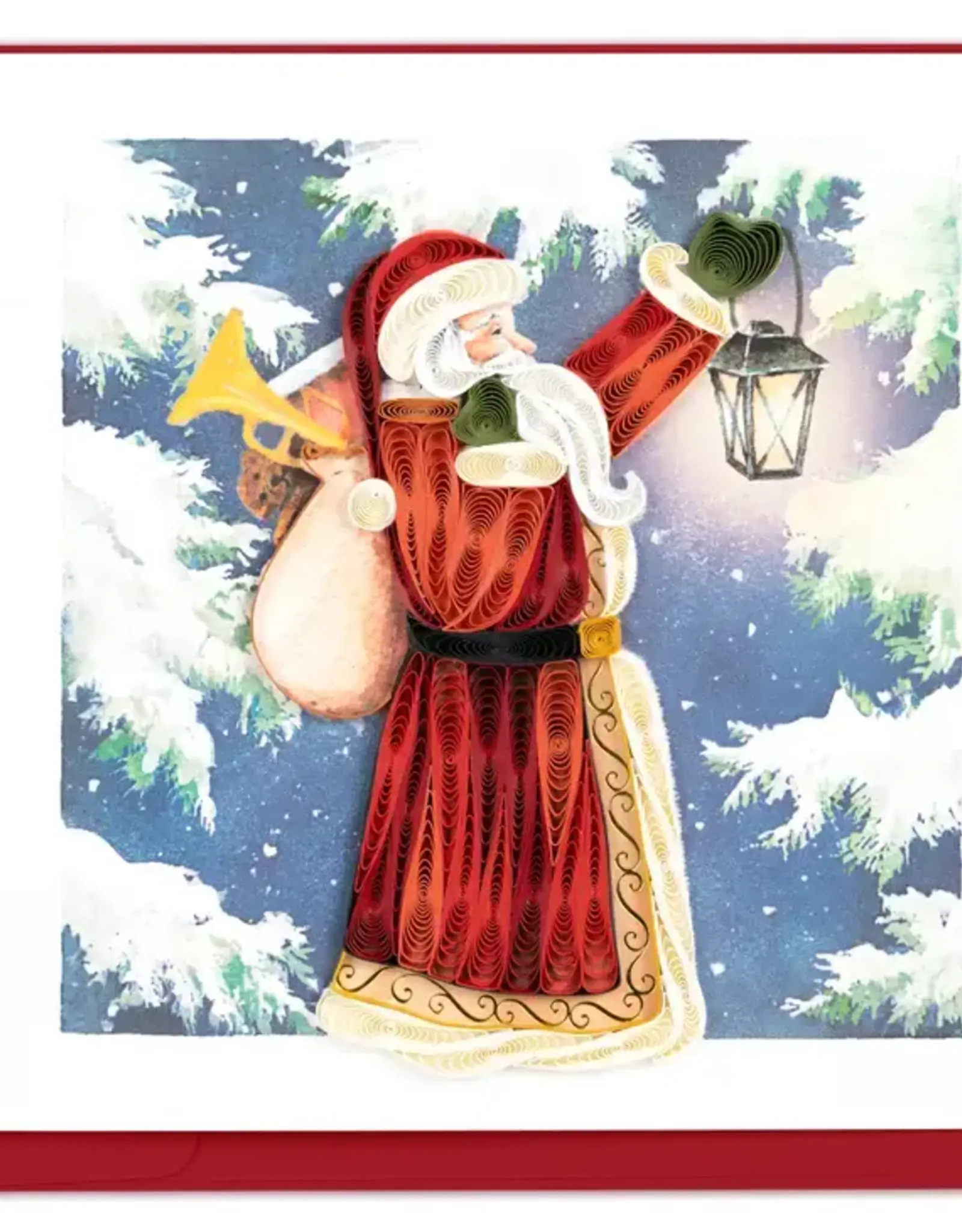 Quilling Card Quilled Vintage Santa Christmas Card