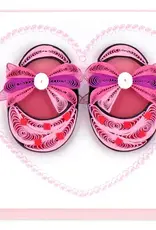 Quilling Card Quilled Pink Baby Booties Gift Enclosure Card