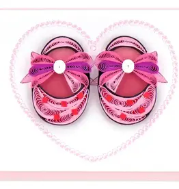 Quilling Card Quilled Pink Baby Booties Gift Enclosure Card