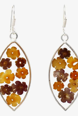 Global Crafts Pressed Flower Ellipse Dangle Earrings