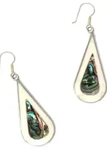Global Crafts Abalone and Mother of Pearl Teardrop Earrings