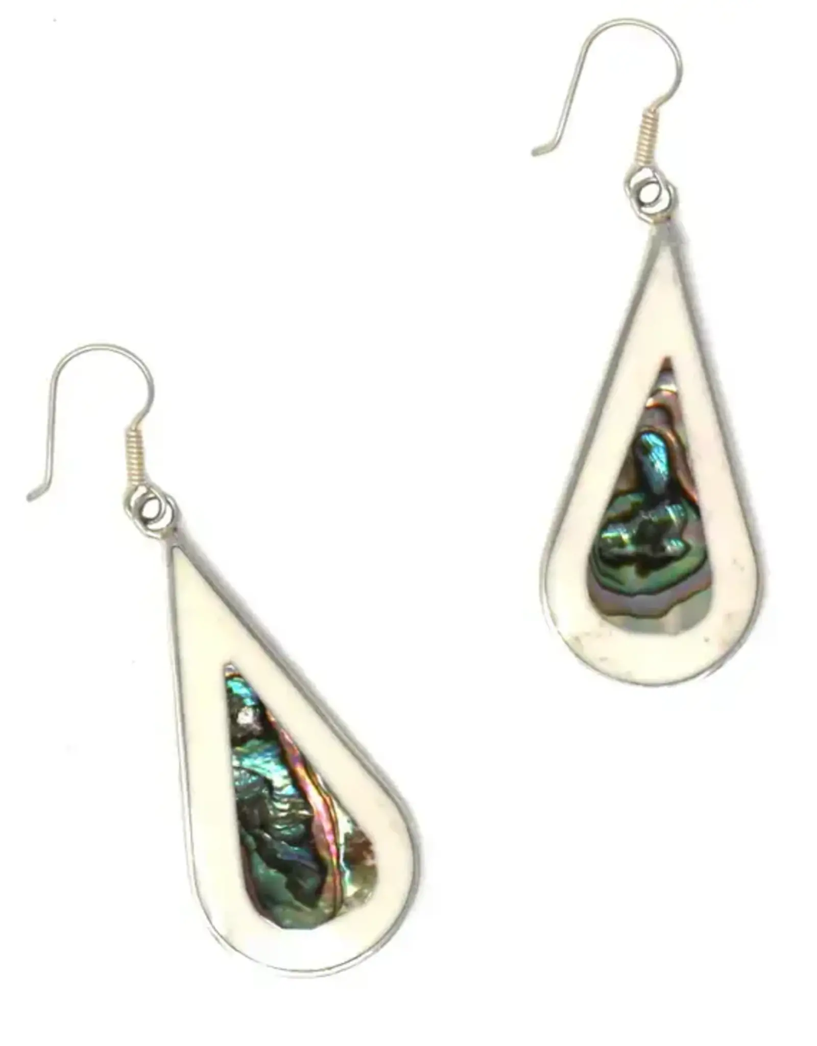 Global Crafts Abalone and Mother of Pearl Teardrop Earrings