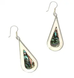 Global Crafts Abalone and Mother of Pearl Teardrop Earrings