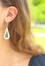 Global Crafts Abalone and Mother of Pearl Teardrop Earrings