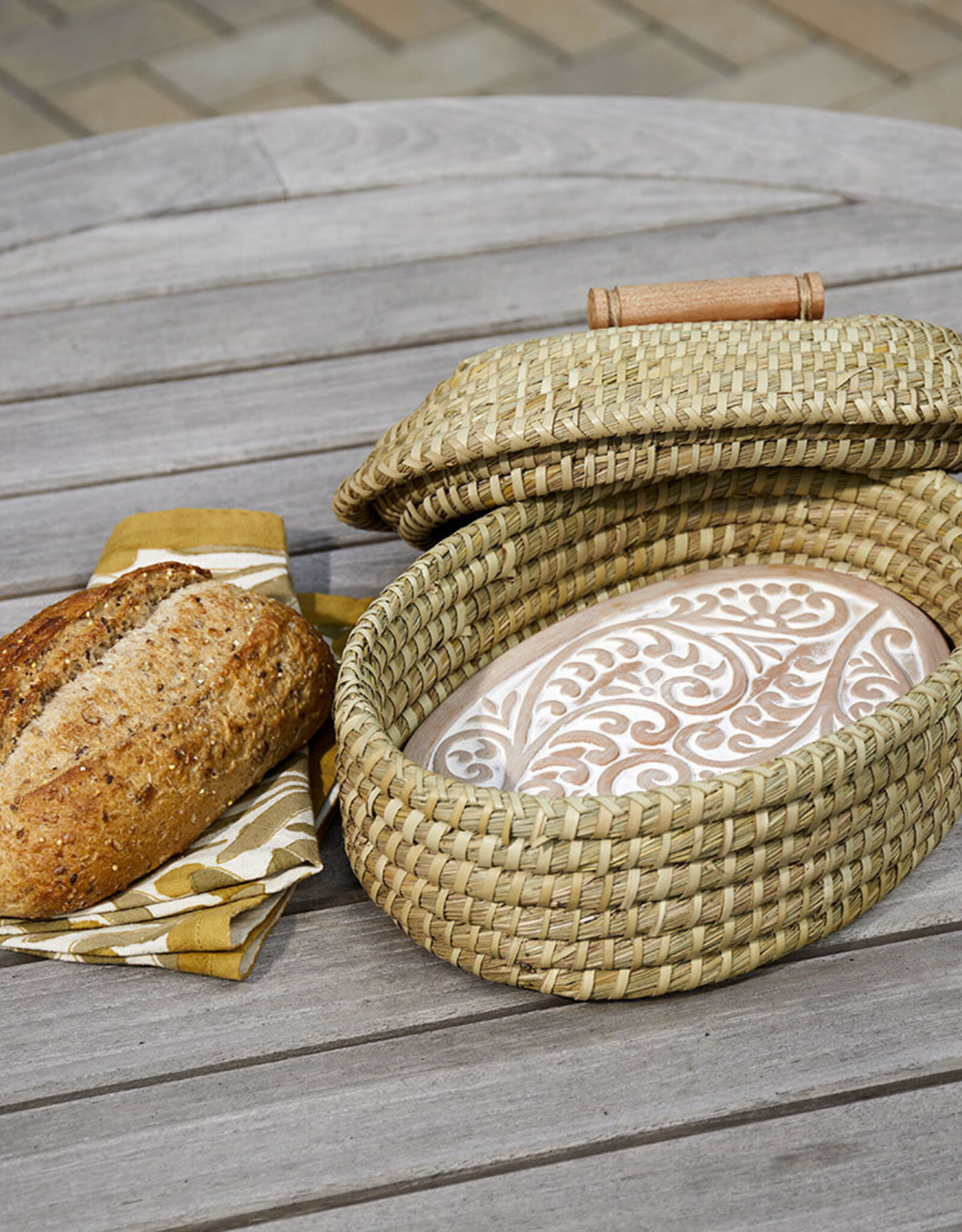 Serrv Lidded Double Vine Breadwarmer