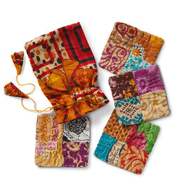 Serrv Patchwork Kantha Coasters - Set of 4