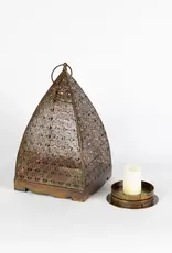 Ten Thousand Villages Chatushkosh Antique Copper Lantern