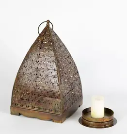 Ten Thousand Villages Chatushkosh Antique Copper Lantern