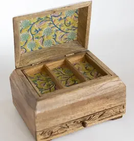 Ten Thousand Villages Phoolon Mango Wood Jewelry Box