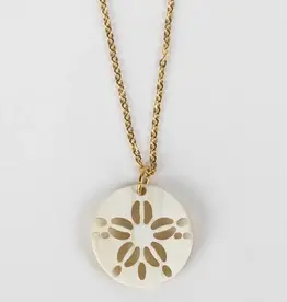 Ten Thousand Villages Horn Sand Dollar Pendant Necklace