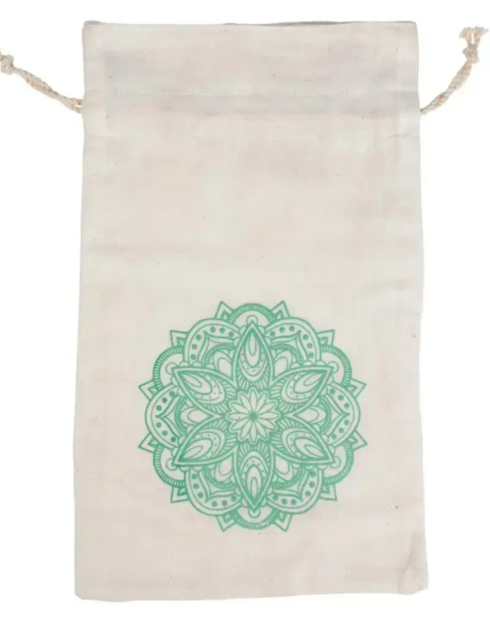 Ten Thousand Villages Green Mandala Cloth Gift Bag