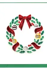 Quilling Card Quilled Holiday Wreath with Ornaments Greeting Card