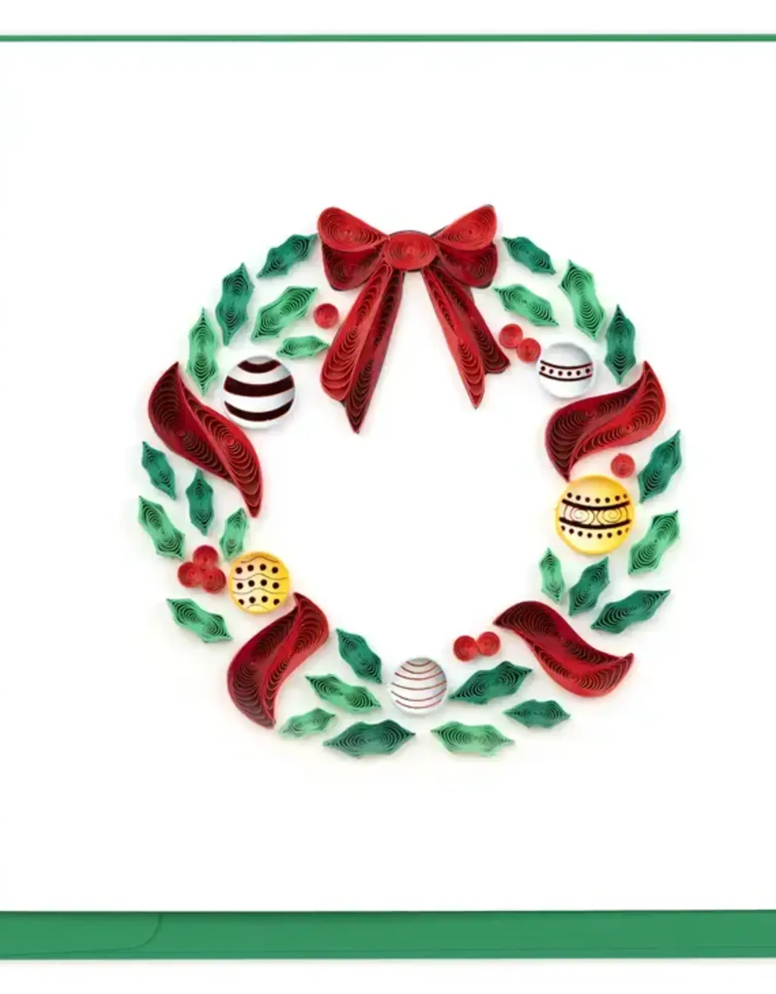 Quilling Card Quilled Holiday Wreath with Ornaments Greeting Card