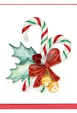 Quilling Card Quilled Candy Canes with Jingle Bells Christmas Card