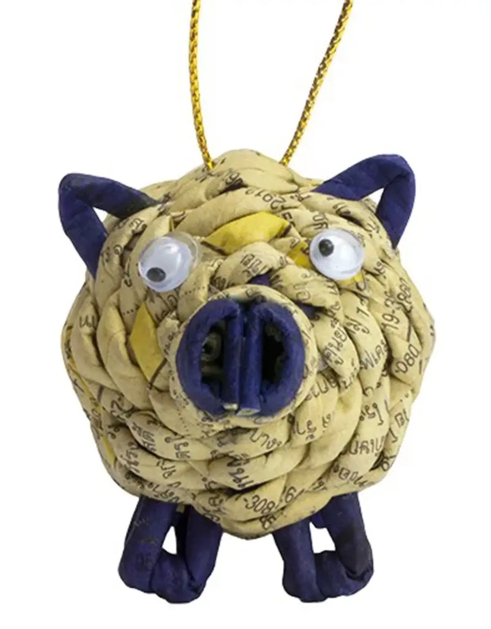 Marquet Upcycled Pig Ornament