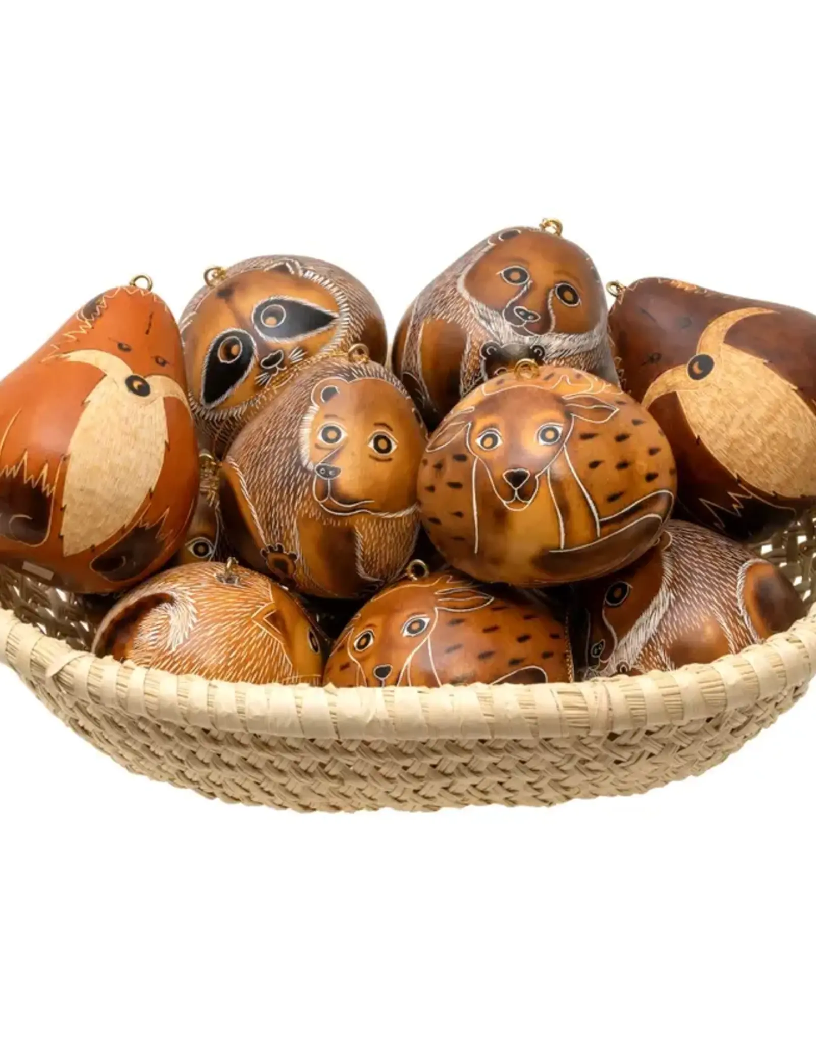 Lucuma Designs Forest Animals Gourd Ornament Assorted