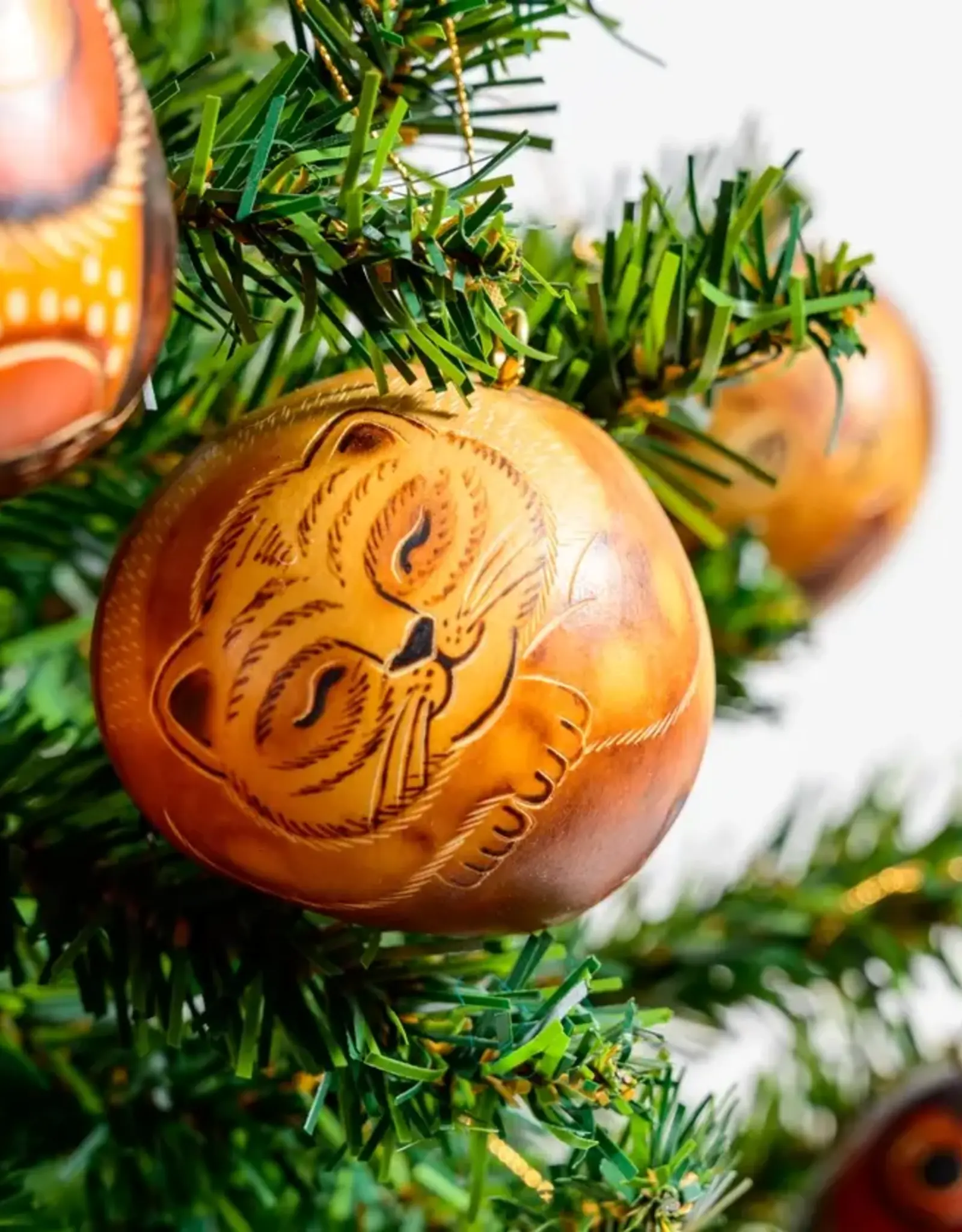 Lucuma Designs Mini Cat Gourd Ornament Assorted